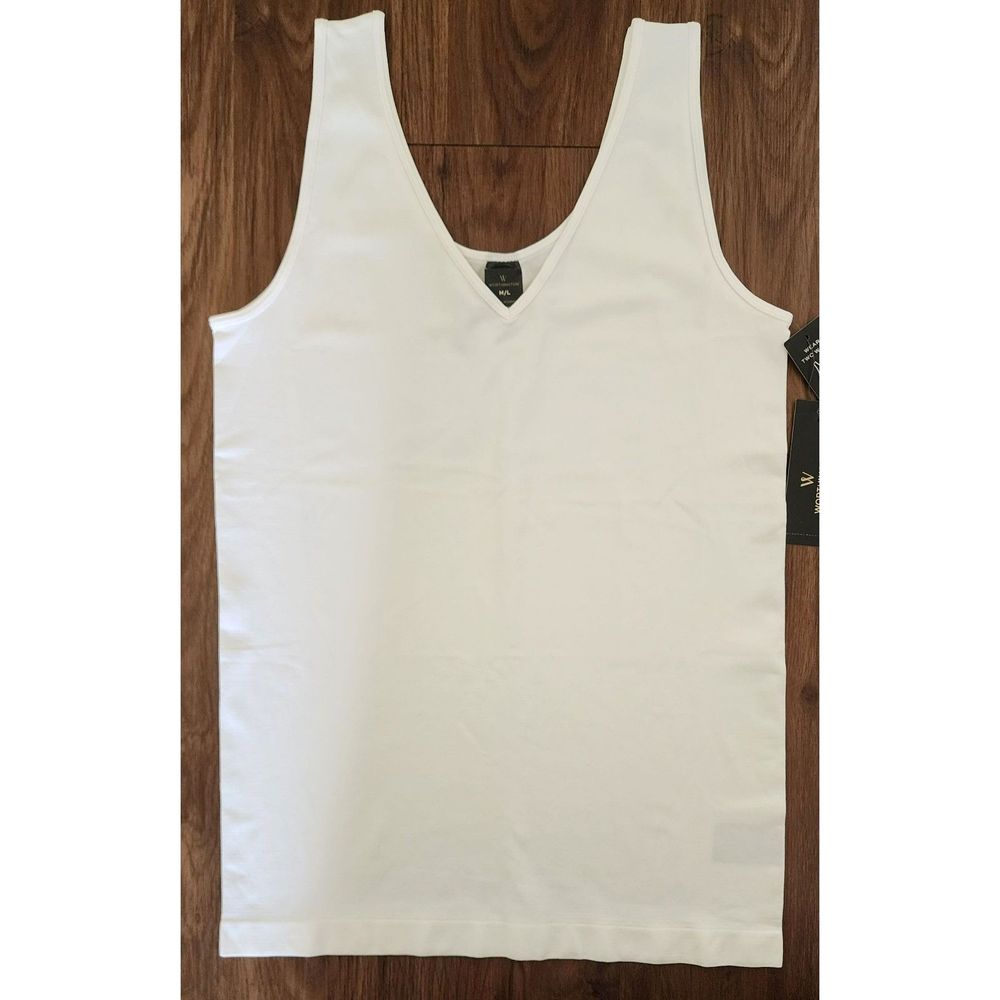NWT Womens Size M/L Worthington White Nylon Tank